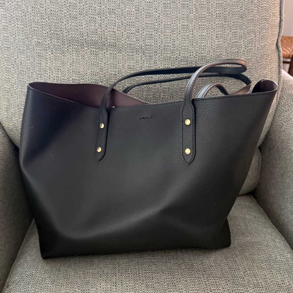 Coach Black Tote with Gold Accents - Picture 2 of 5